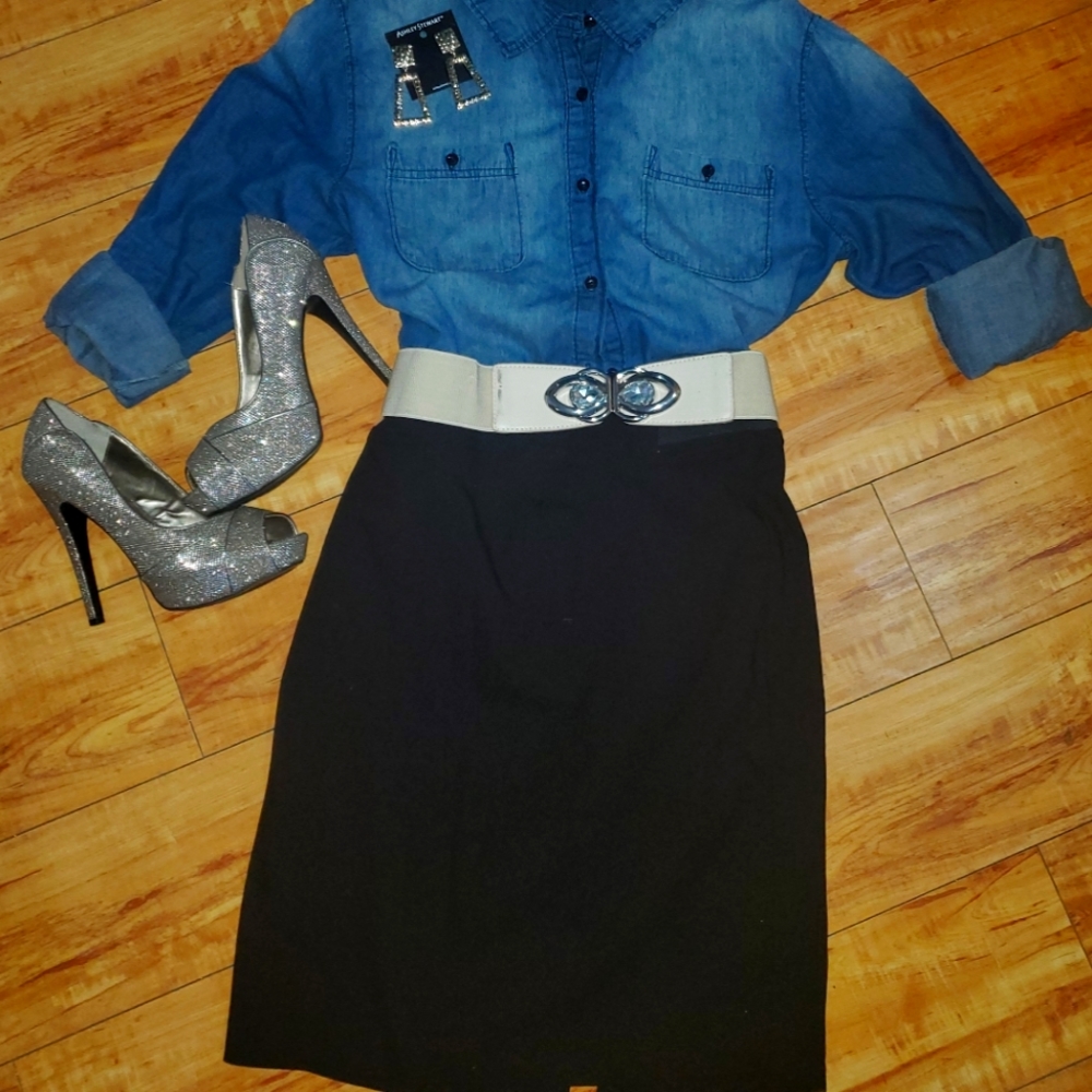 Ashley Stewart black pencil skirt